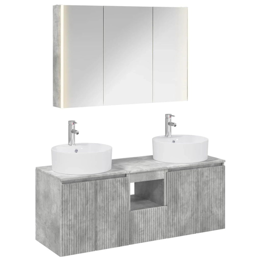 Set di Armadi da Bagno 4 pcs Grigio Cemento 3406466