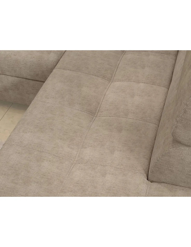 Divano angolare convertibile PALAZZO 4 posti beige – angolo sinistro con contenitore