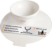 Ciotola per cibo per cani 900 ml con bordo alto, connessione flessibile e fondo antiscivolo - Plastica sicura per alimenti - Ciotola per cibo per cani per mangiare in silenzio e senza rumore (bianca)