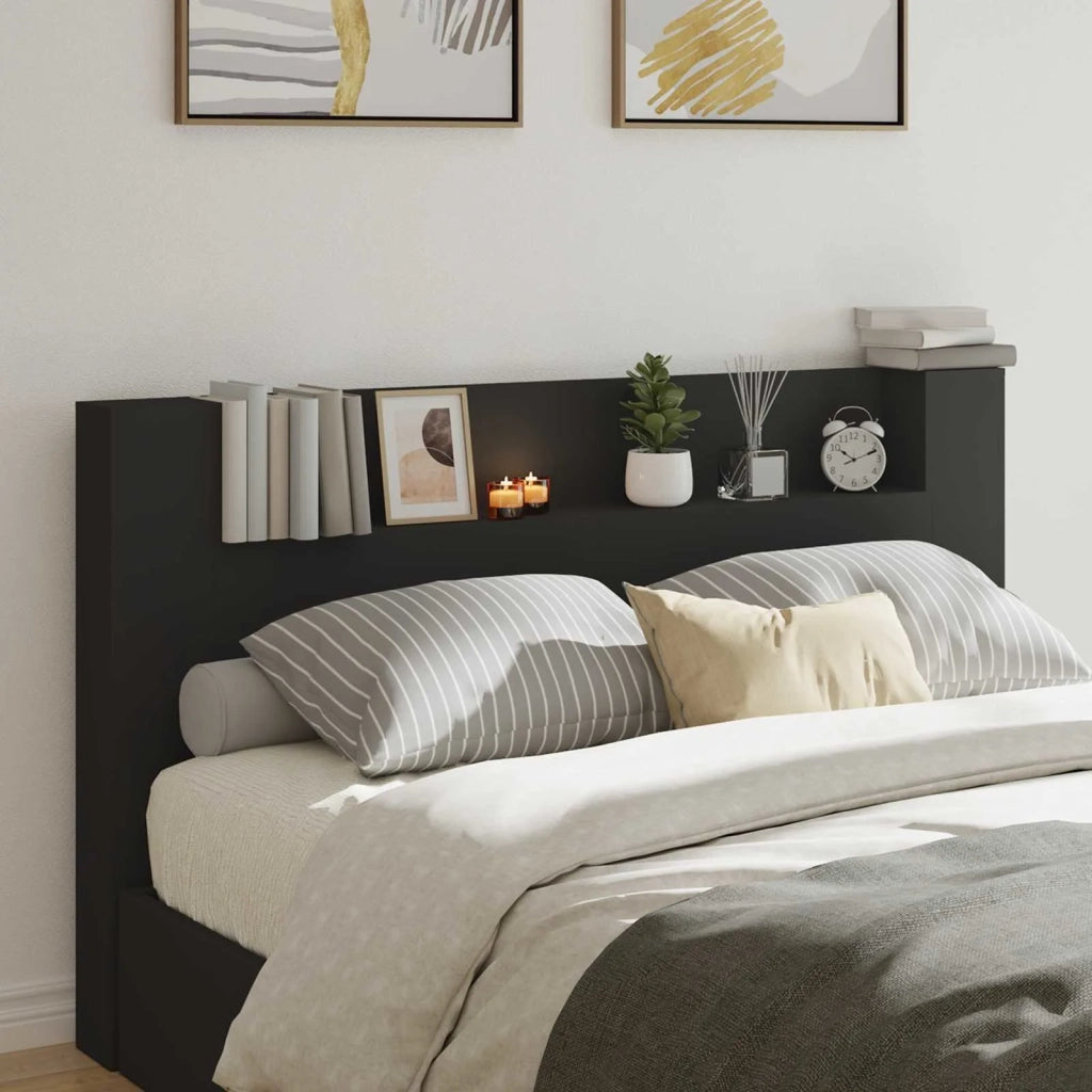 Testiera Letto Nero Legno ingegnerizzato
