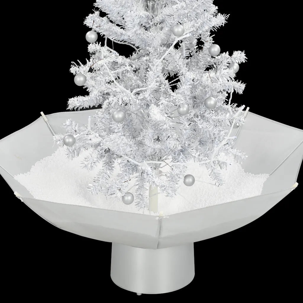 Albero di Natale con Neve e Base a Ombrellone Bianco 75 cm 284332