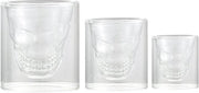 Drinkbekers a doppia parete - Adatti per vino e vodka - Forma da teschio - Festa, casa, bar (75 ml + 150 ml + 250 ml)