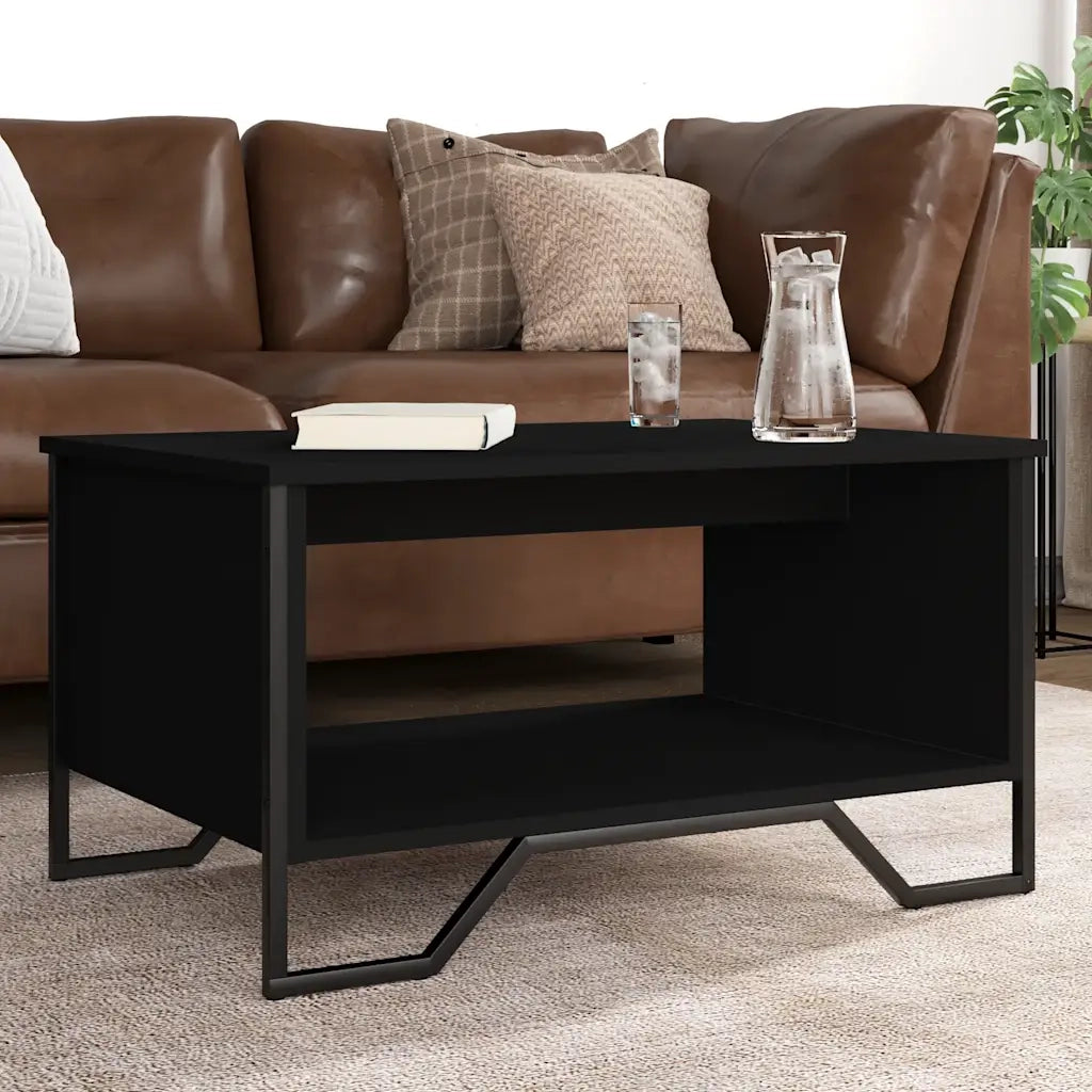 Tavolino da salotto | Tavolino da caff¨¨ | Tavolino da Soggiorno Nero 75x51x40 cm in Legno Multistrato