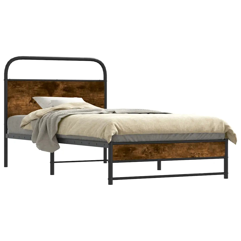 Giroletto senza Materasso-Struttura Letto Rovere Fumo 100x200 cm in Truciolato 392149