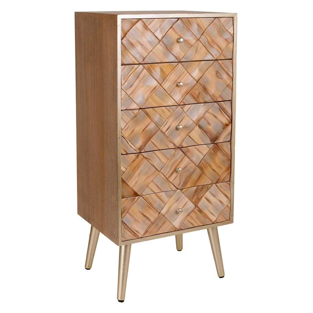 Cassettiera in legno marrone 44,5x34x93h