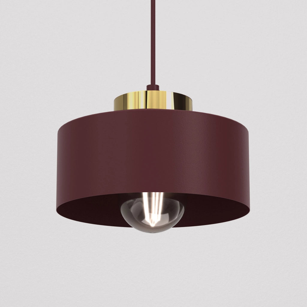 Lampada a sospensione Marti 1xE27 bordeaux oro Luminex