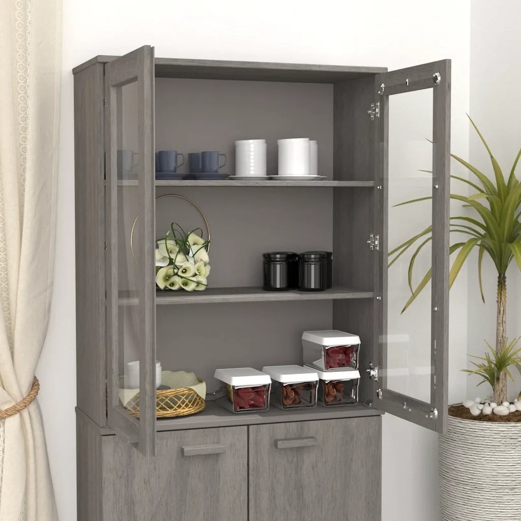 Scaffale per Credenza Grigio Chiaro 85x35x100 cm Legno di Pino 340507
