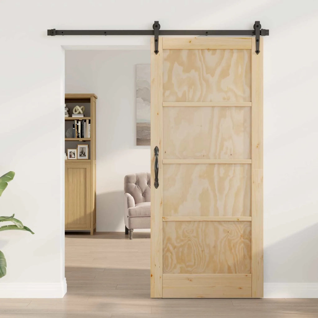 Porta scorrevole ORKDAL Naturale e Nero 86 x 198,5 cm