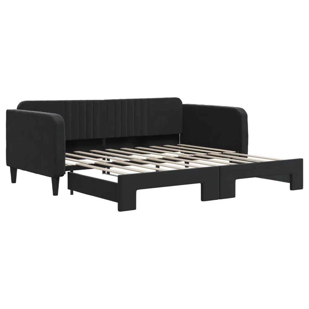 Divano Letto con Letto Estraibile Nero 90x190 cm in Vellutocod mxl 82684