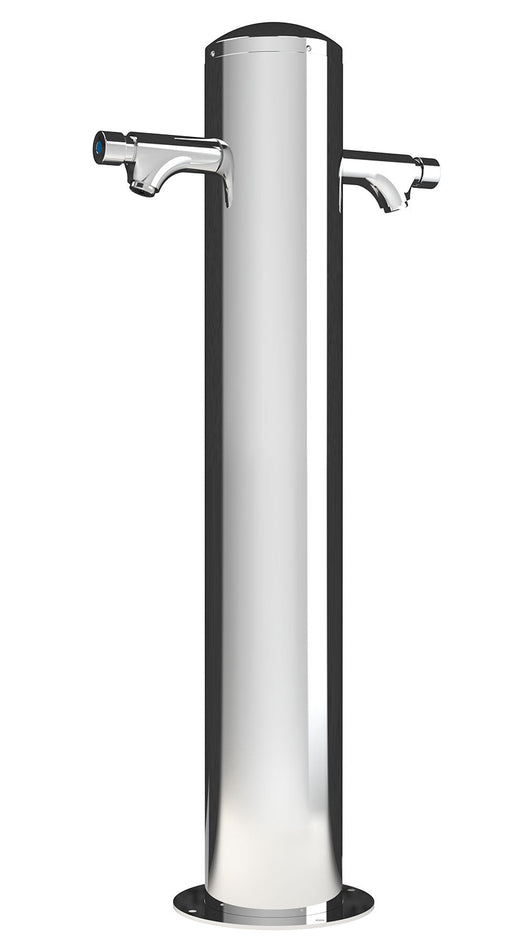 Fontana Lavapiedi da Giardino Doppio Rubinetto Temporizzato LAV-2P Finitura a Specchio