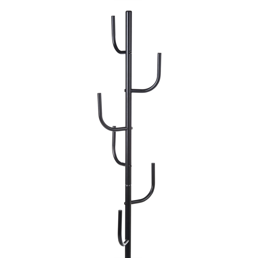 Appendiabiti in metallo nero da 170 cm, appendiabiti autoportante, industriale e moderno, pezzo d'arredo per corridoio.