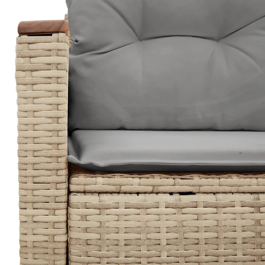 Divano da Giardino con Cuscini a 2 Posti-Sofa da Giardino-Divano da esterno Beige in Polyrattan 392671