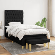 Giroletto a Molle con Materasso Nero 100x200 cm in Tessuto 3137375