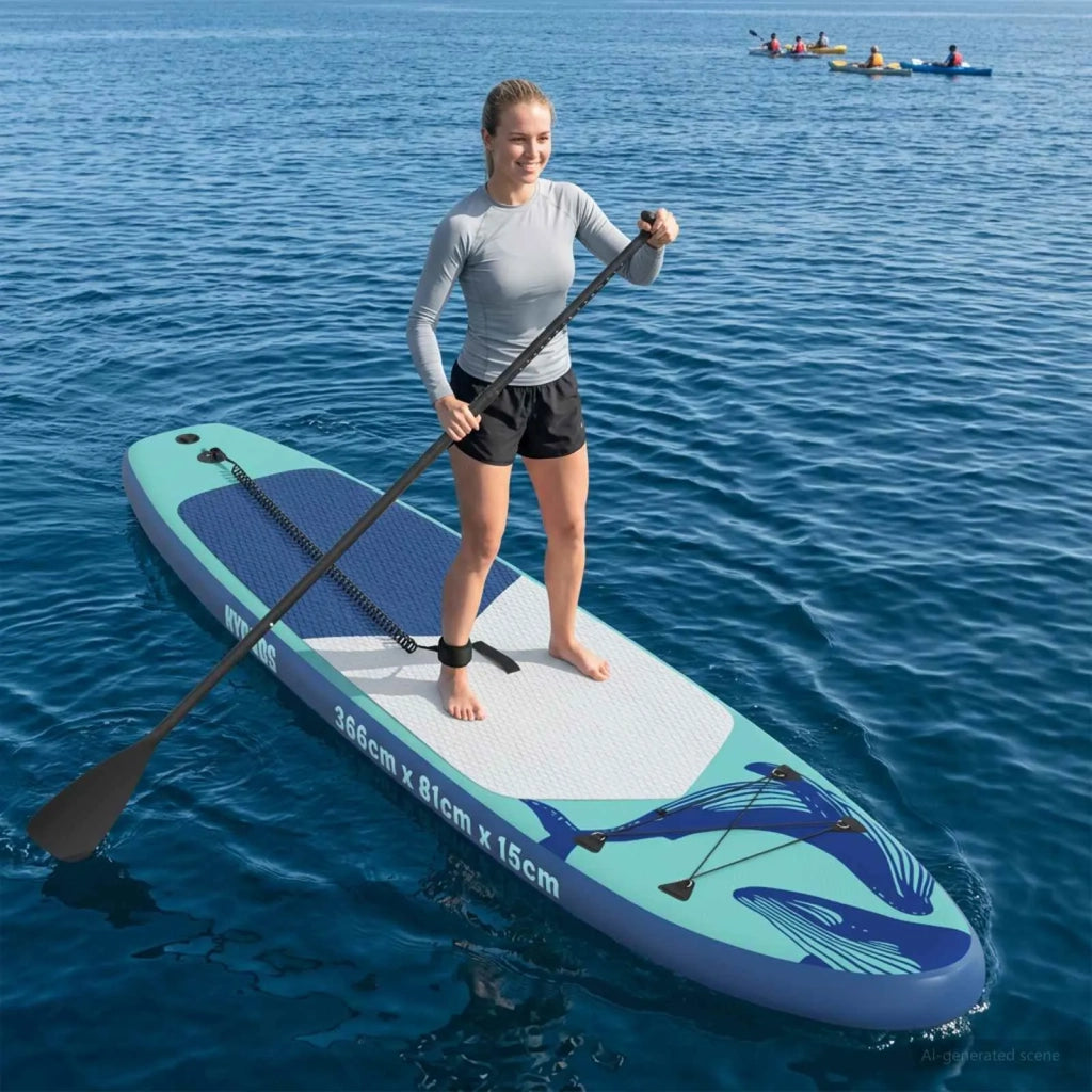 Tavola da Paddle Gonfiabile HYDROS 366 x 81 x 15 cm Turchese 42039122