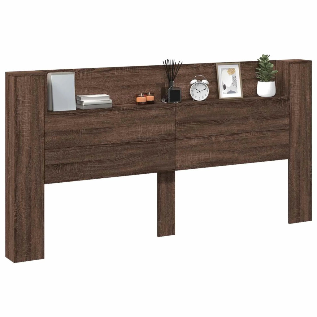 Testiera-Testata-Testiera Decorativa Rovere Marrone 200 x 16,5 x 103,5 cm Legno multistrato