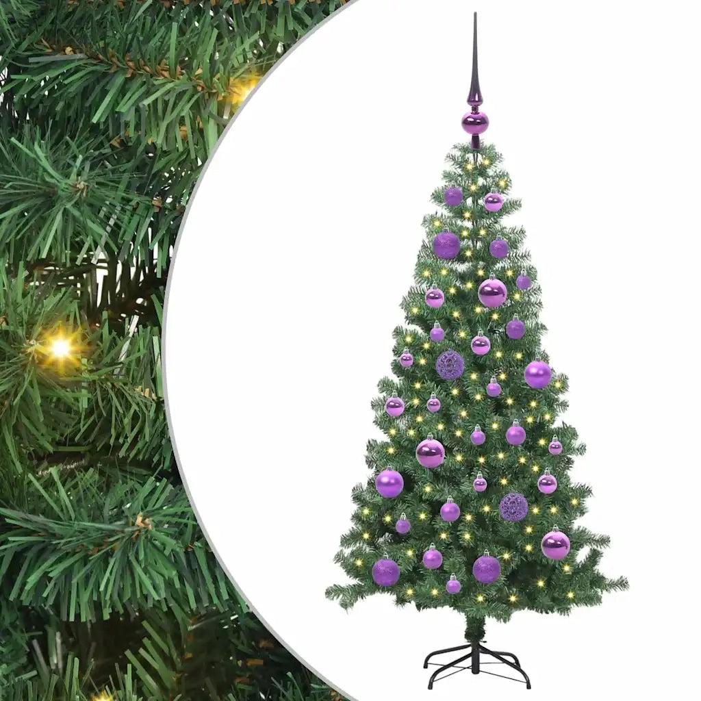 Albero di Natale con 150 LED con supporto Verde 120 cm PVC 3396364