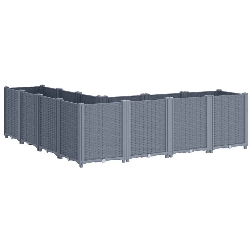 Fioriera rialzata per piante fiori terrazza giardino 160 x 160 x 53 cm PP grigio 02_0037459