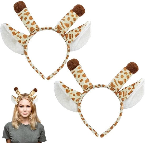 Accessorio di costume per capelli a forma di giraffa - 2 pezzi - con corna di giraffa - per adulti/bambini - per carnevale/Halloween