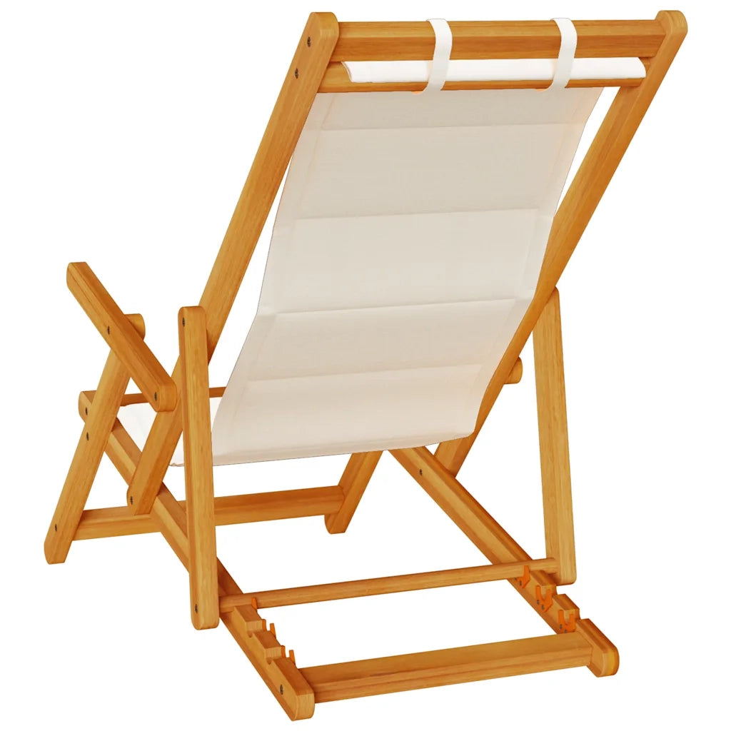 Sedia da Spiaggia Pieghevole Braccioli Legno Acacia&Textilene 4108068