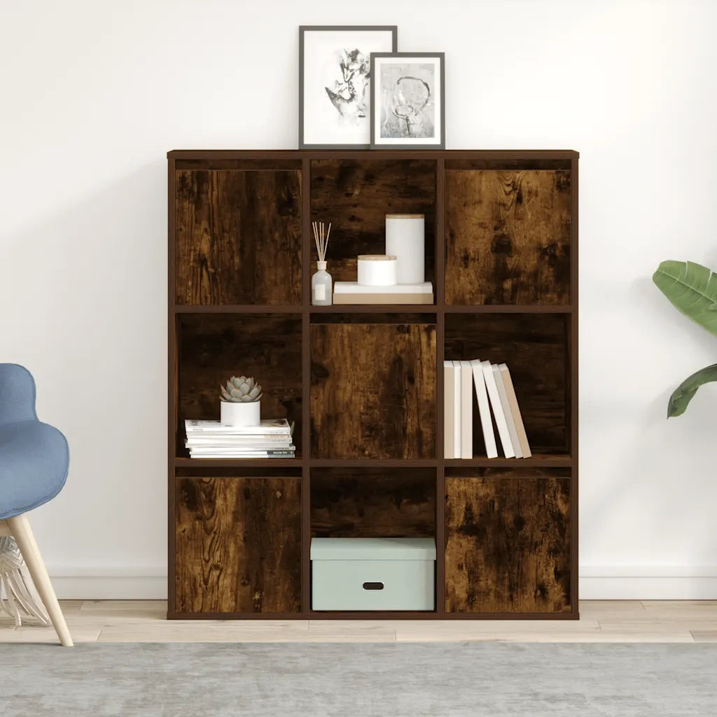 Libreria-Scaffale per Libri-Mobile di Stoccaggio Rovere Fumo 89x24x101,5 cm in Legno Multistrato