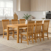 Set da pranzo 7 pz Beige Legno di Quercia Massello 3430393