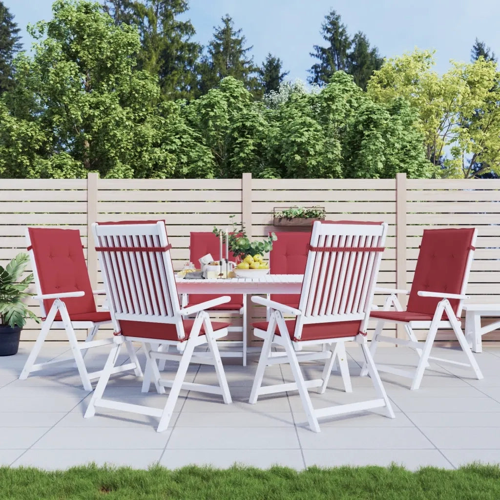 Cuscini per Sedie 6 pz | Cuscini per sedie Rosso Vino 120x50x3 cm in Tessuto