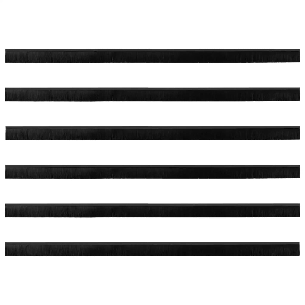 Spazzole per porte autoadesive 6 pcs Nero 100 cm 42019574