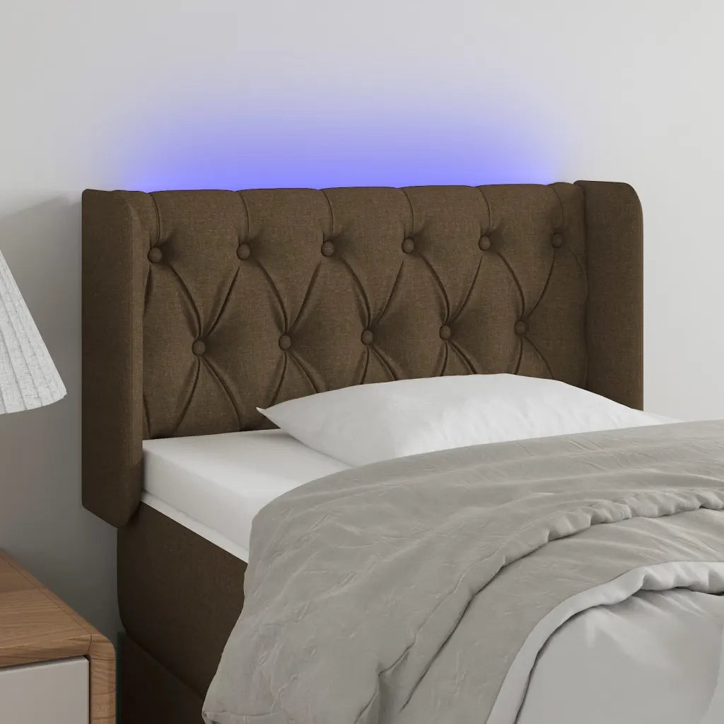 Testiera | Testata a LED Marrone Scuro 83x16x78/88 cm in Tessuto