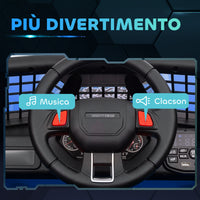 Macchina Elettrica Fuoristrada per Bambini  12V con Doppio Motore Telecomando e Luci Blu