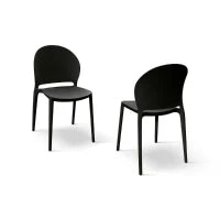 PAZZO DESIGN Sedia Stefania set da 4 sedie Nero in Polipropilene
