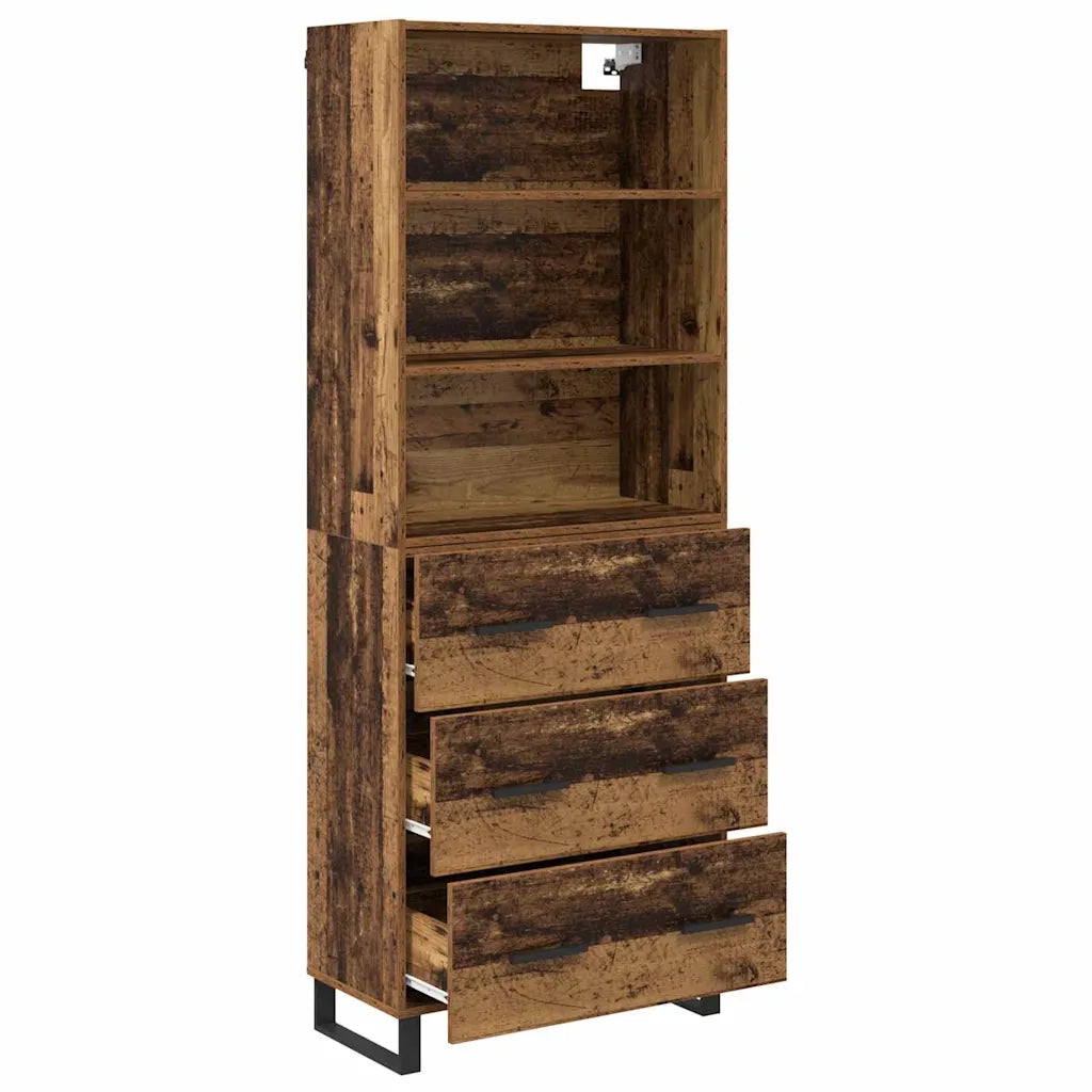 Credenza con cassetto 2 pcs Legno vecchio Legno multistrato
