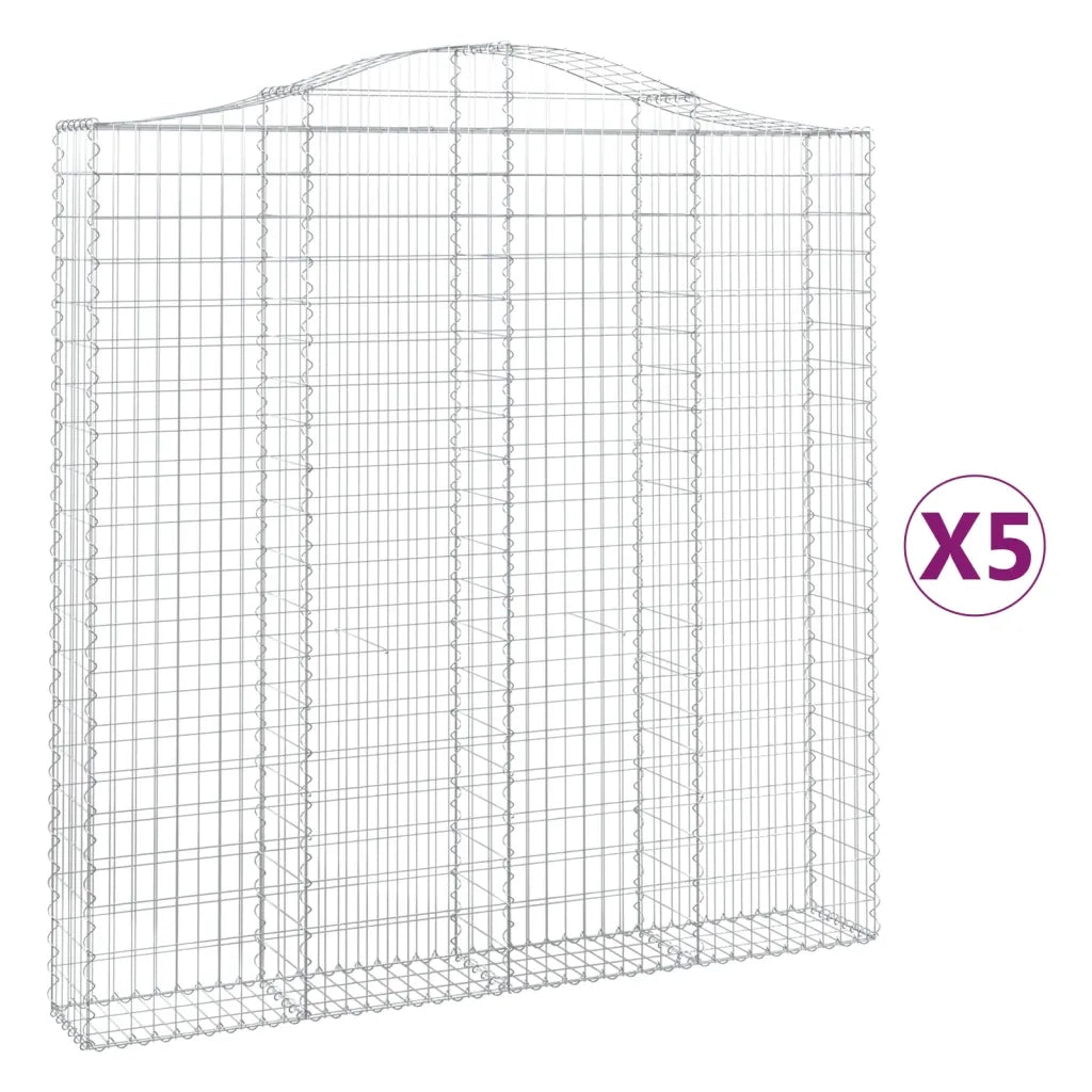 Cesti Gabbioni ad Arco 5 pz 200x30x200/220 cm Ferro Zincatocod mxl 123909