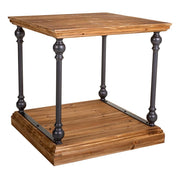 Tavolino da caffè in metallo e legno 60x60x60h cm