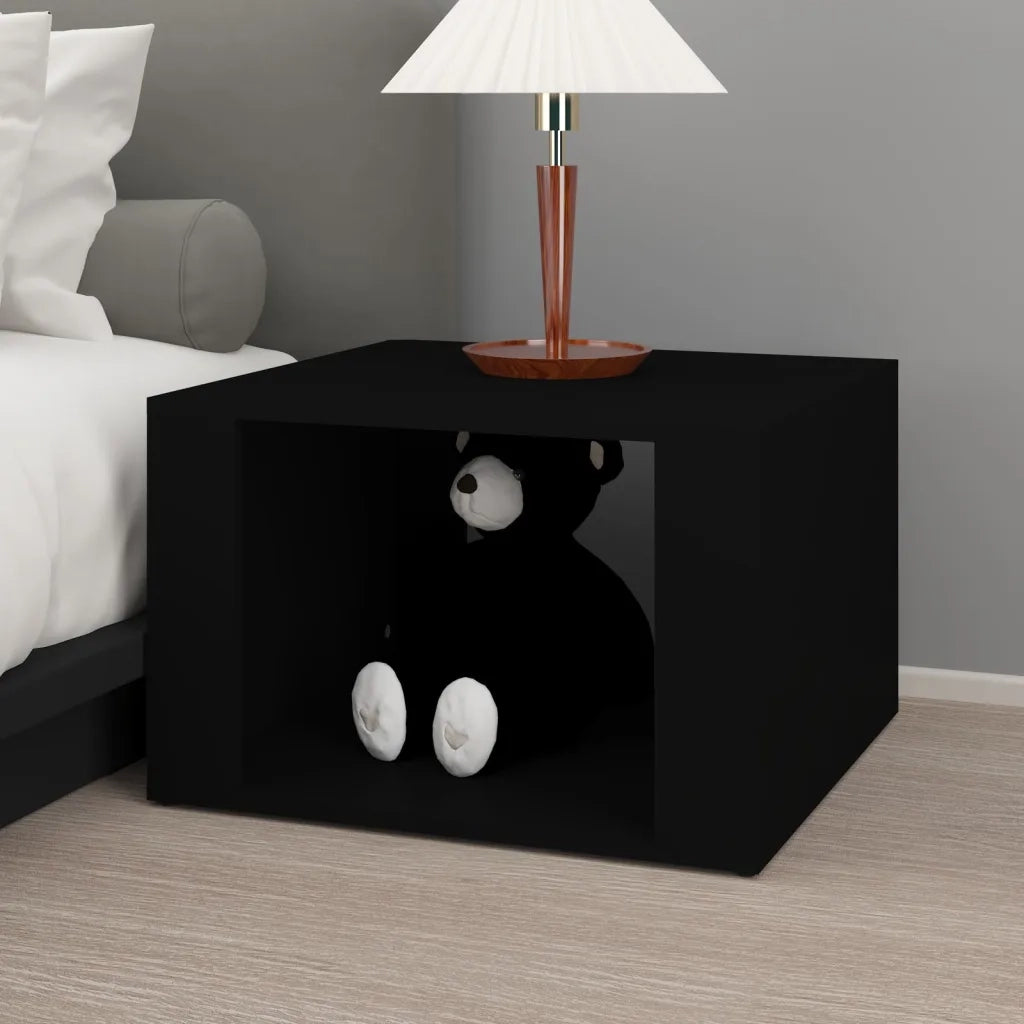 Comodino-Tavolino da notte Nero 57x55x36 cm in Legno Multistrato