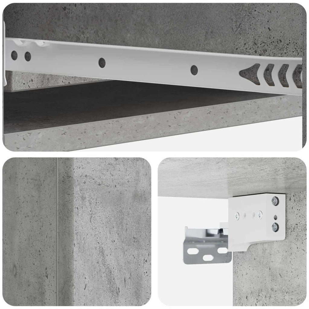 Tavolino da Parete Laterale Grigio Cemento 87,5 x 34,5 x 17 cm 899178