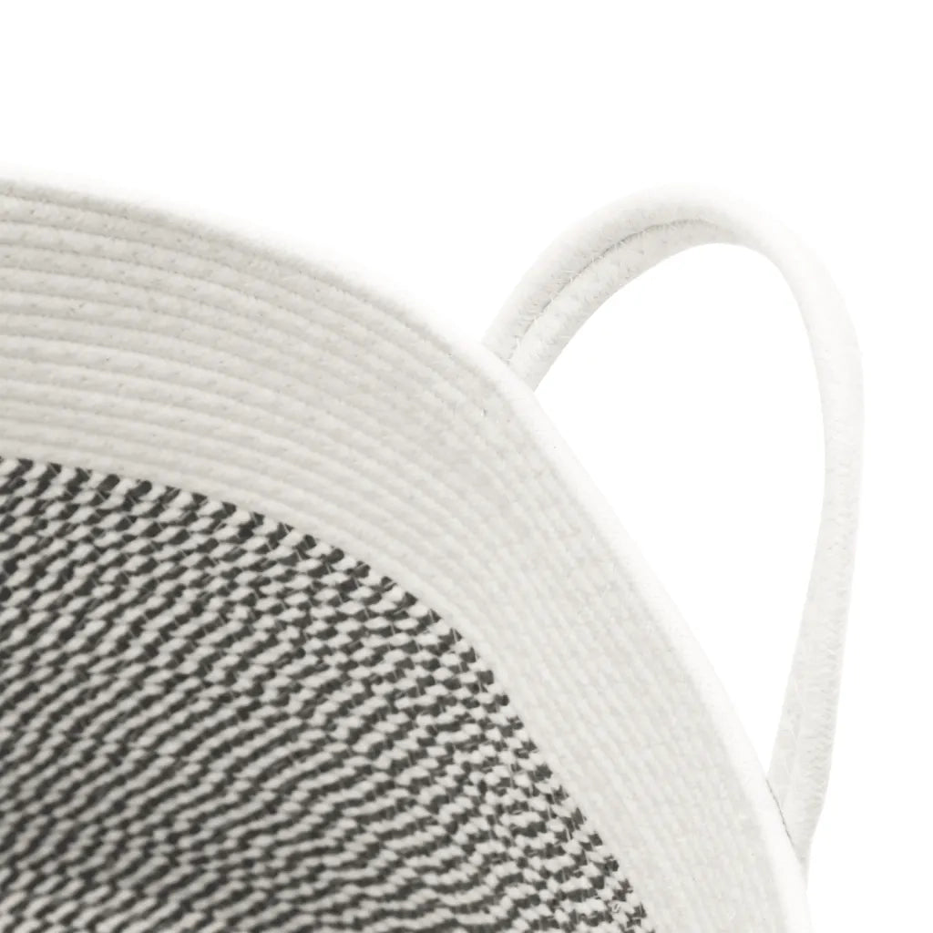Cestino Portaoggetti Grigio e Bianco ?38x46 cm in Cotone CFW7767490