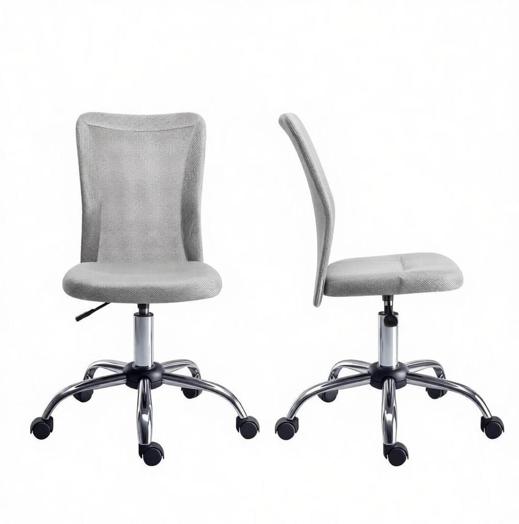Sedia da ufficio girevole ergonomica senza braccioli in tessuto mesh grigio