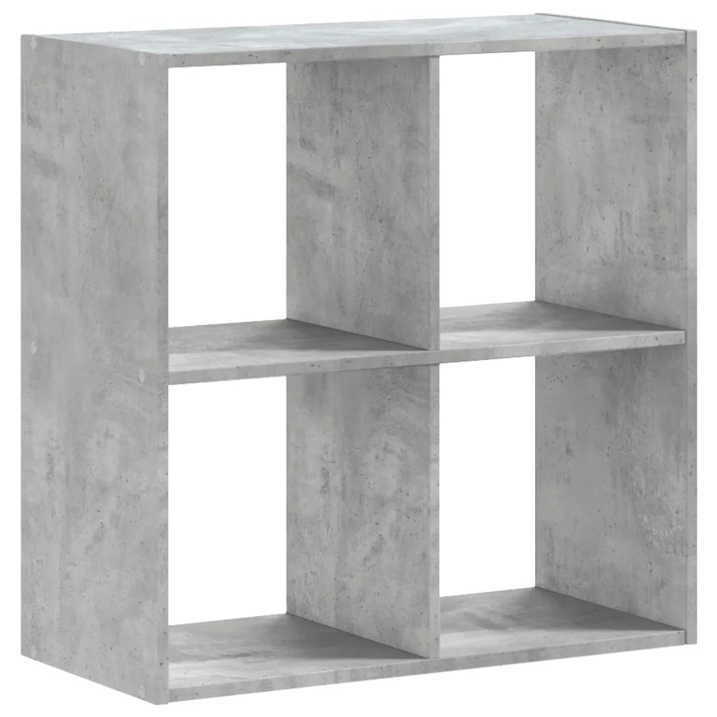 Libreria-Scaffale per Libri-Mobile di Stoccaggio Grigio Cemento 68,5x32x68,5 cm in Legno Multistrato