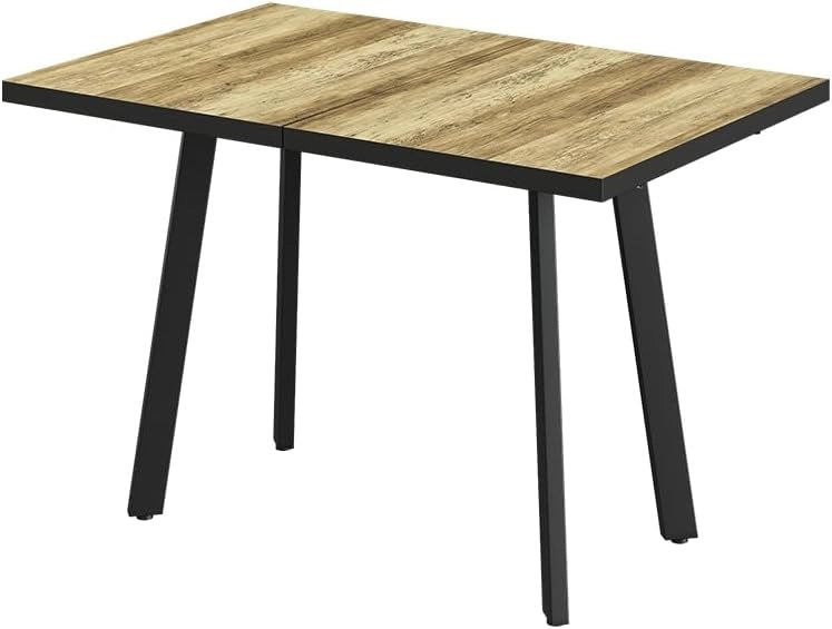 tavolo da pranzo allungabile Tisko, Bianco/Grigio, 160 x 80 cm con piano d'appoggio allungabile, estendibile fino a 160 cm con prolunga integrata