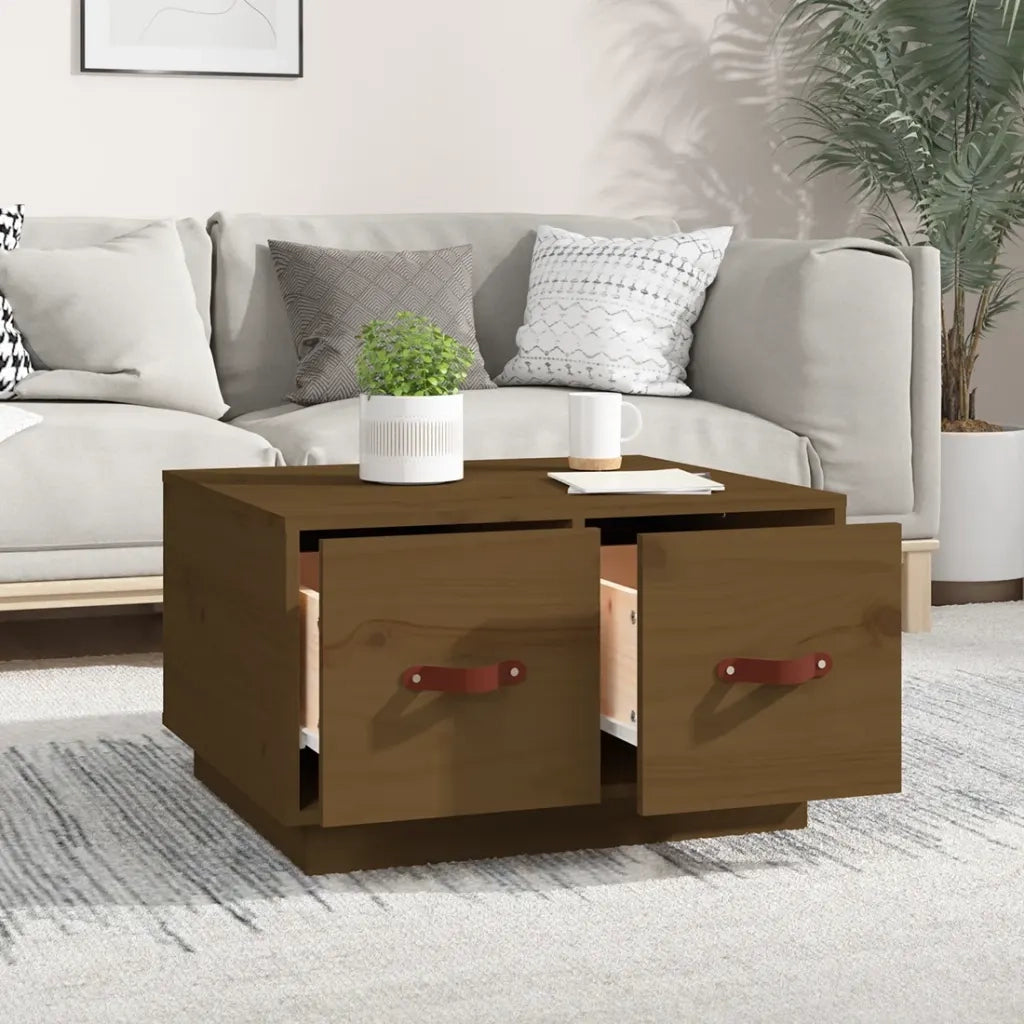 Tavolino da Salotto ambra 60x53x35 cm Legno Massello di Pino 820969