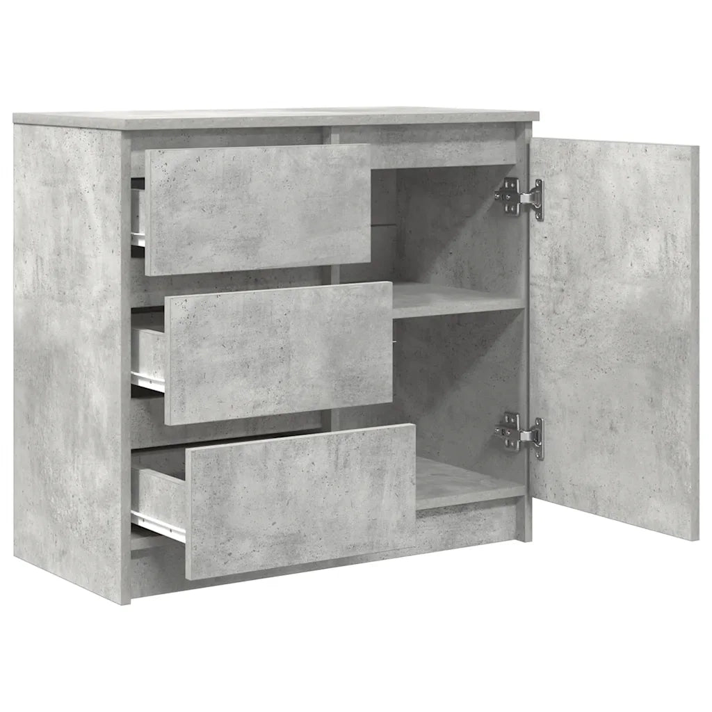 Credenza | Madia | Buffet da pranzo | Armadio da pranzo con Cassetto Grigio Cemento 71x35x65 cm in Truciolato