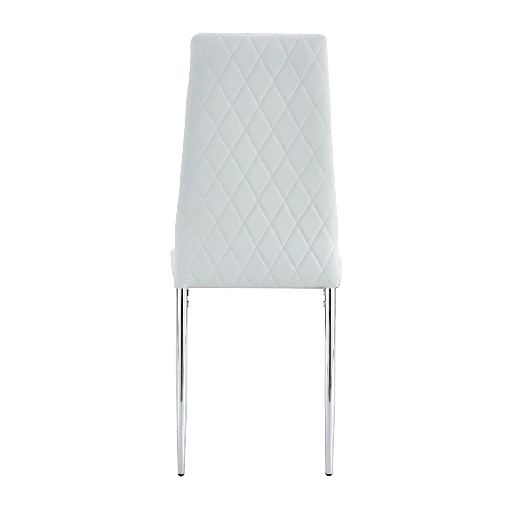 Sedie da Pranzo Set 4 Pezzi ¨C MINIMAL ¨C Similpelle Grigio Chiaro, Gambe Metallo, Design Moderno