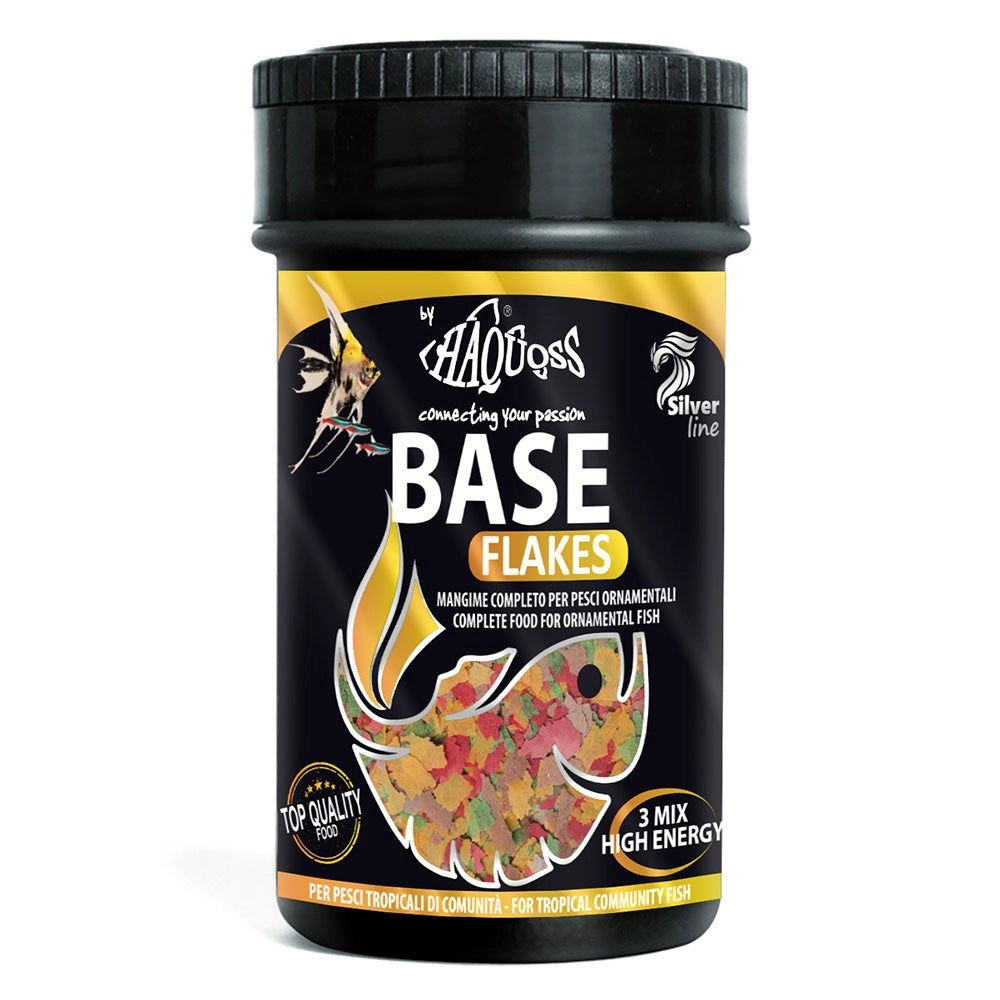 Haquoss Base Flake - mangime in fiocchi con beta-glucano e astaxanthina  per tutti i pesci tropicali Formato: 100 ml