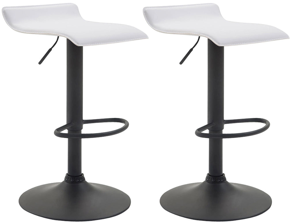 Set 2 Sgabelli Bar Dyn V2 In Similpelle bianco,nero