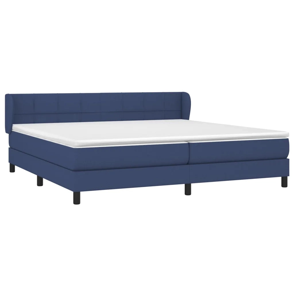 Giroletto a Molle con Materasso Blu 200x200 cm in Tessuto