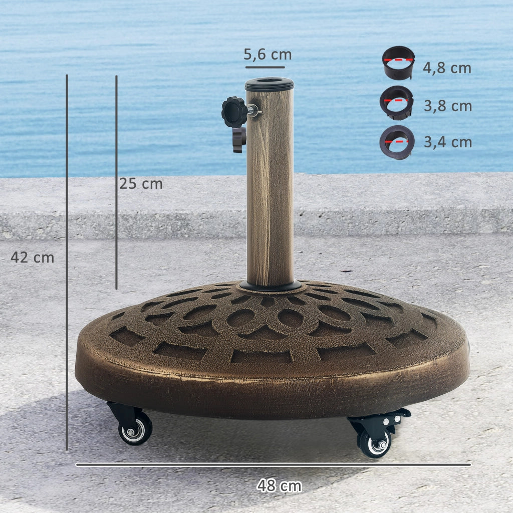 Portaombrellone rotondo in cemento con ruote ¨C zephmum ¨C per ombrelloni 32/38/48mm
