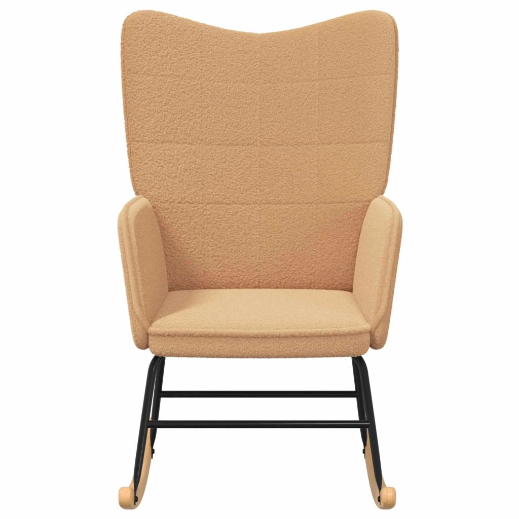 Poltrona | Sedia a dondolo Beige Tessuto Sherpa