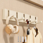 Capocassettiera, grucche con 5 grucche estensibili, capocassettiera moderna a sospensione con viti, gruccia per bagno, camera da letto, cucina, ingresso, bianco crema