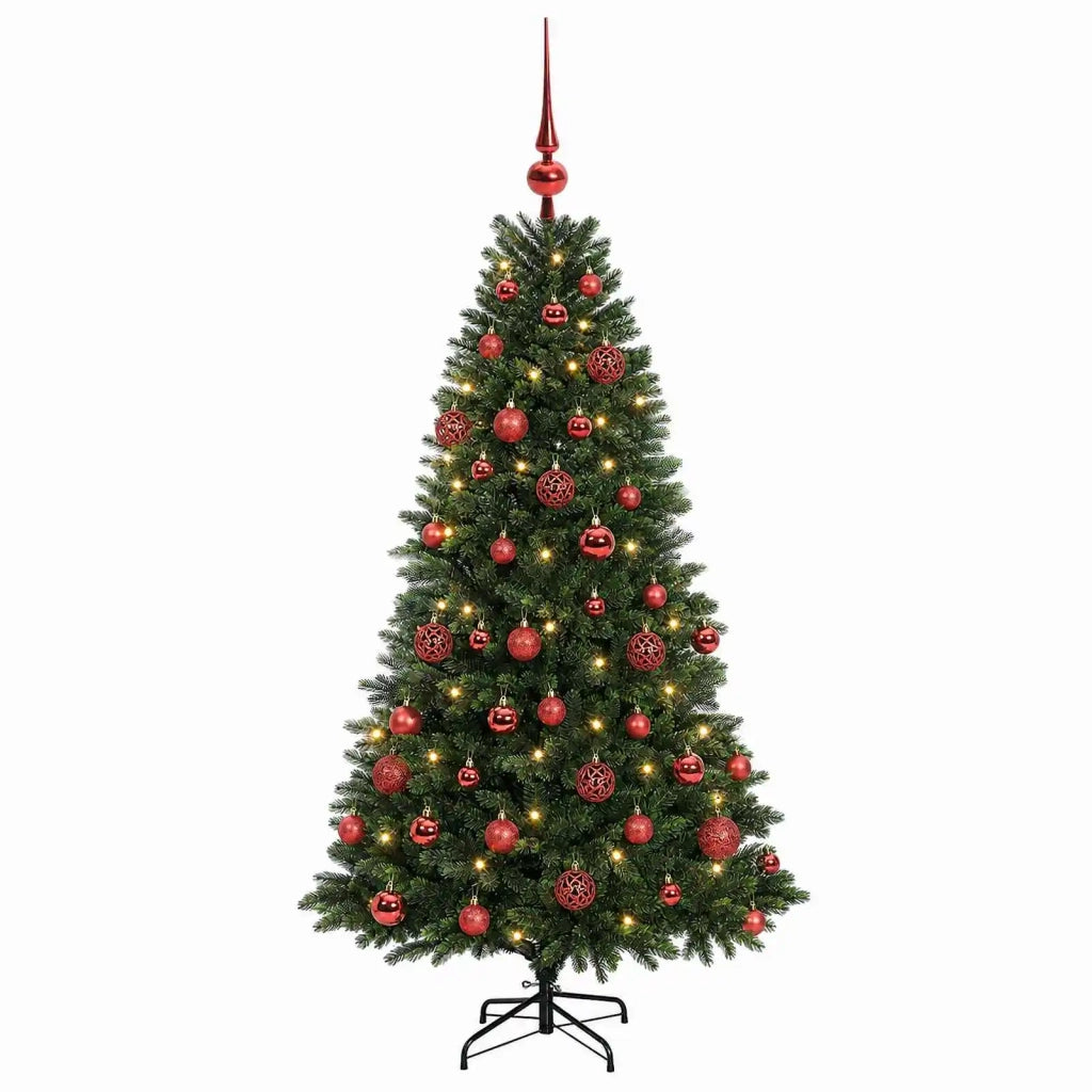 Albero di Natale Artificiale con Palline 150 cm 150 LED 3465884