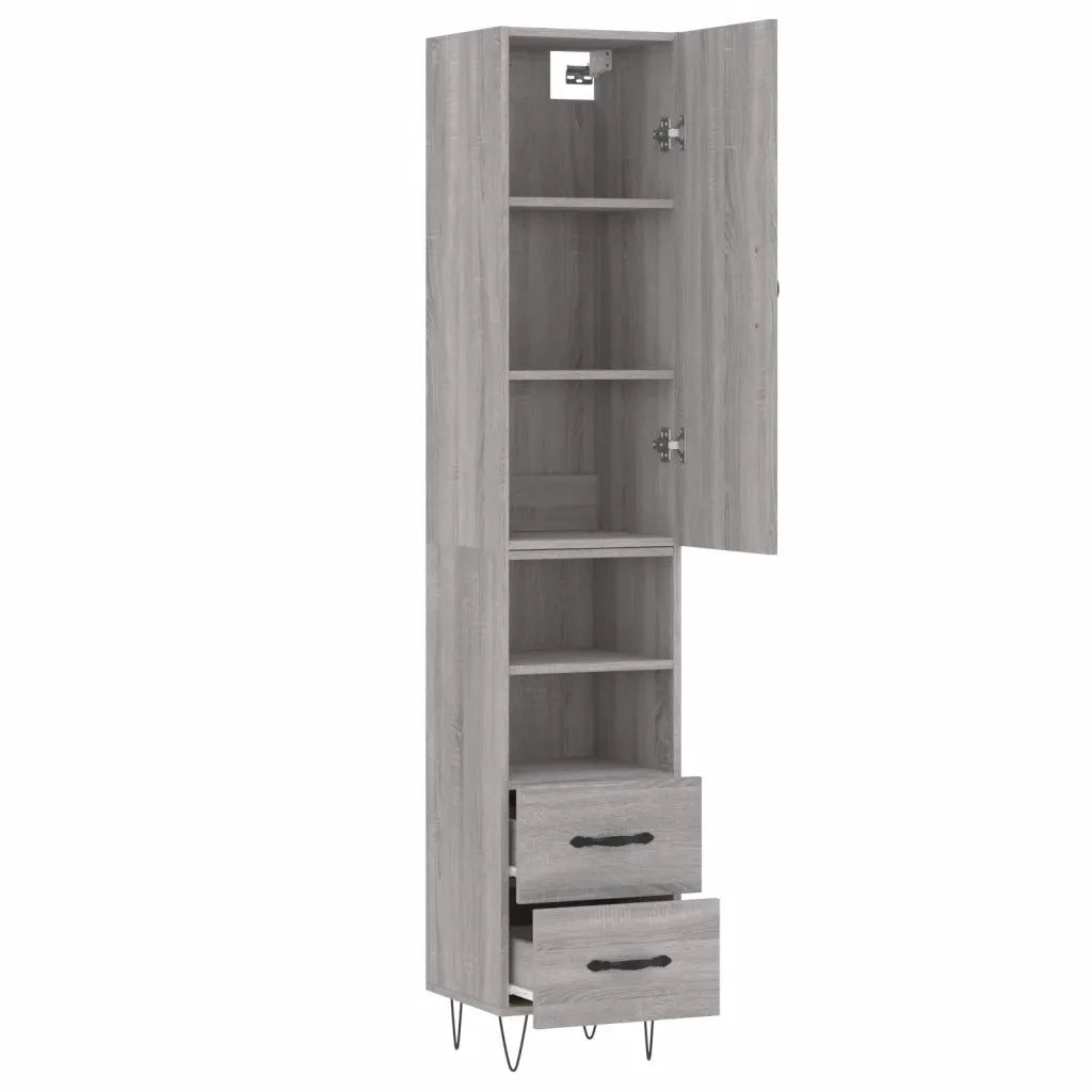 Credenza Grigio Sonoma 34,5x34x180 cm in Legno Multistrato 3198951